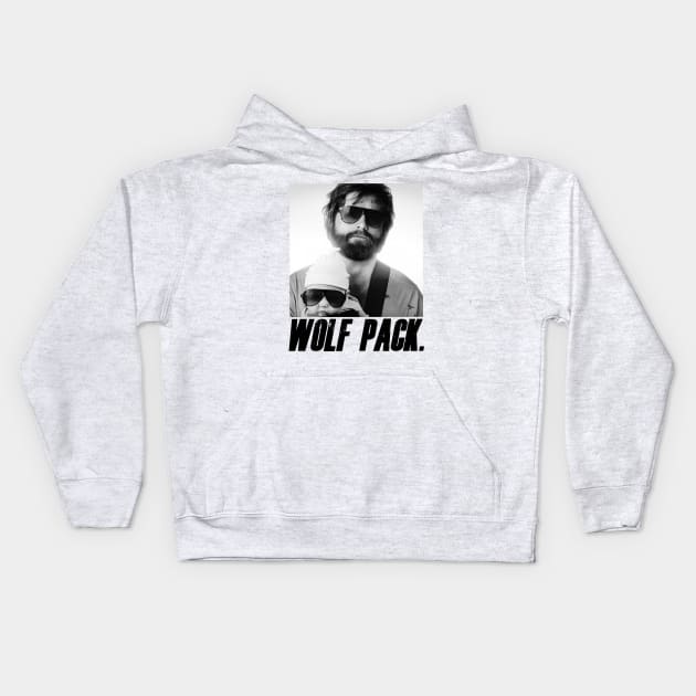 Wolf Pack white Kids Hoodie by bmron